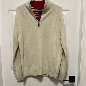 Hudson North | Cream | Lambswool Blend|Long Sleeve |Sweater |Quarter Zip |Size M